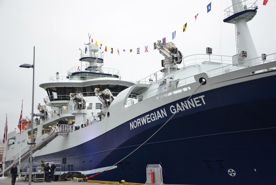 «Norwegian Gannet» ble døpt i Bergen i helgen, og skal være i drift innen en måned. Foto: Ole Andreas Drønen/Kyst.no.