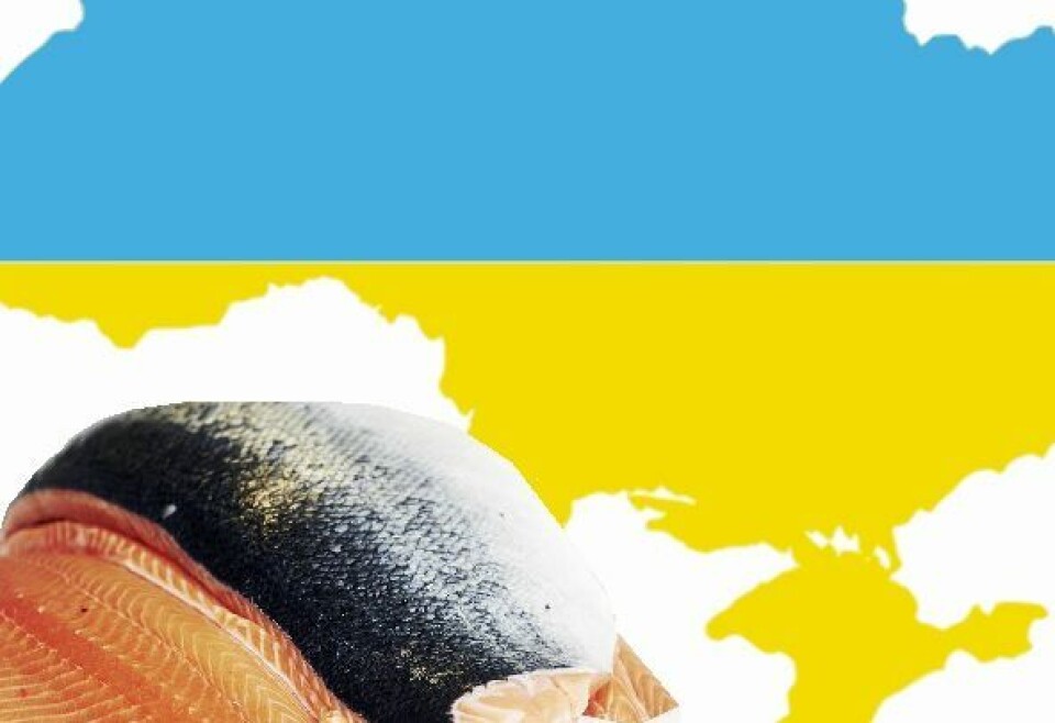 Ukraina laks, flagg, kart