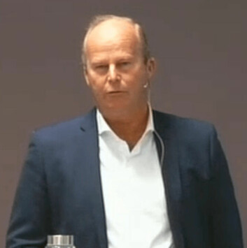 Leif Inge Nordhammer, konsernsjef i Salmar. Screenshot av video fra Fagkonferansen til Fiskeridirekoratet.