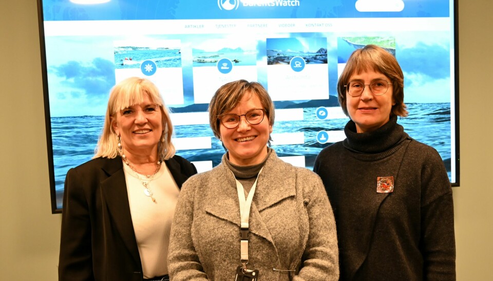 Styringsgruppen fra venstre: Kari-Anne Opsal, ordfører Harstad, Nina Buvang Vaaja, leder BarentsWatch og Anne Hjortdal, næringssjef Troms fylkeskommune.