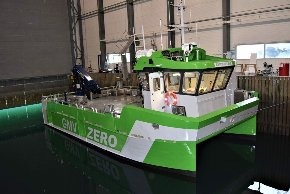 Den elektriske båten Astrid Helene har fått navn etter mor til daglig leder Bård Meek-Hansen. Foto: Grovfjord Mek. Verksted.