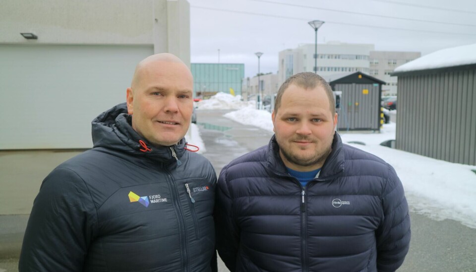 Stig Kalvenes i Fjord Maritime og Håkon Andre Hatlem i Firda Seafood.