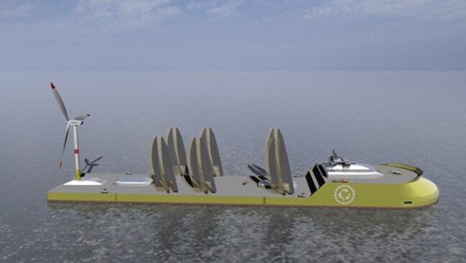 Illustrasjon av oppdrettsskip for laks, som Pure Atlantic har søkt om 46 utviklingskonsesjoner til. Foto: Pure Atlantic. Illustrasjon av oppdrettsskip for laks, som Pure Atlantic har søkt om 46 utviklingskonsesjoner til. Foto: Pure Atlantic.