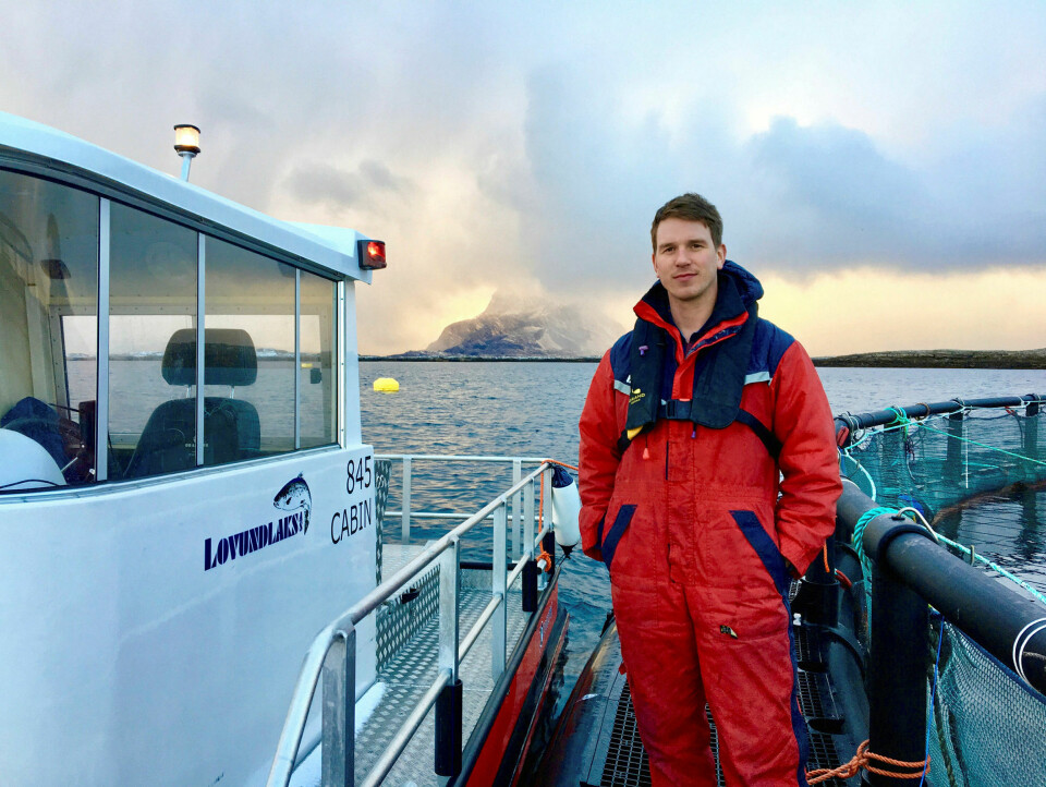 Daglig leder i Lovundlaks, Jacob Palmer Meland, er svært fornøyd med produksjonen til selskapet i 2019. Foto: Rikke Aakre/Lovundlaks