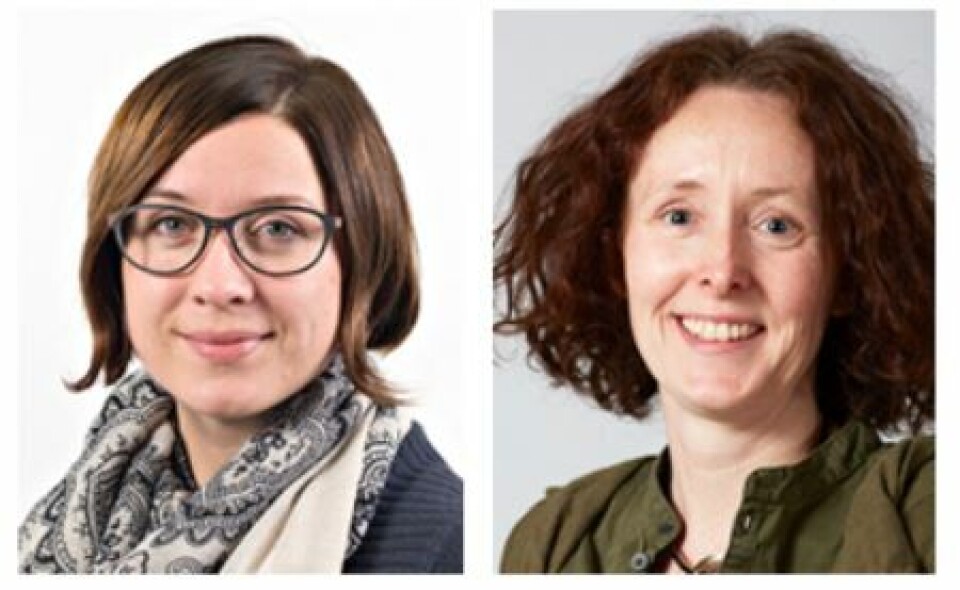 Forsker Ann-Magnhild Solås (t.v) og seniorforsker Ingrid Kvalvik (t.h) i Nofima har i lag med forskere fra tre andre land vært samlet på Island for å kartlegge de ulike forvaltningsmetodene i laksenæringen. Dette er en del av forskningsprosjektet 'FourSalmons'. Foto: Nofima Forsker Ann-Magnhild Solås (t.v) og seniorforsker Ingrid Kvalvik (t.h) i Nofima har i lag med forskere fra tre andre land vært samlet på Island for å kartlegge de ulike forvaltningsmetodene i laksenæringen. Dette er en del av forskningsprosjektet 'FourSalmons'. Foto: Nofima