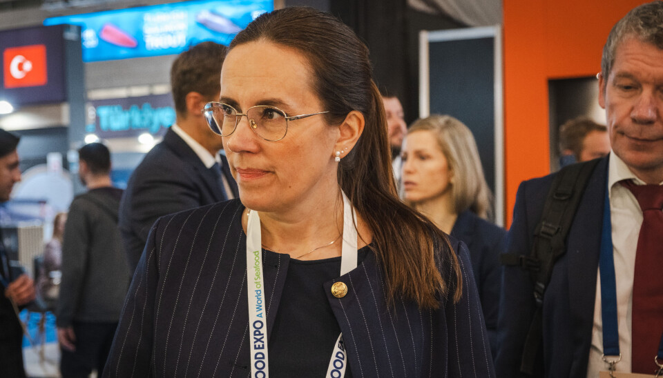 Fiskeri- og havminister Marianne Sivertsen Næss under Seafood Expo Global i Barcelona.