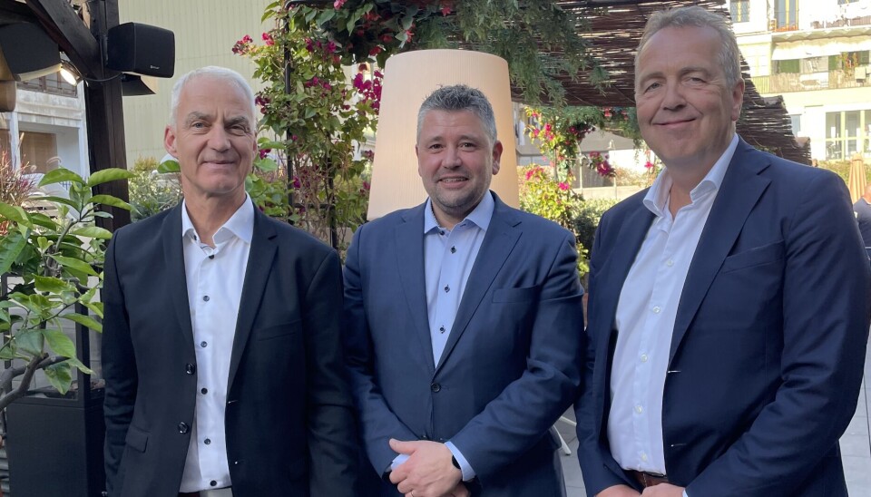 f.v. Jonny Småge (COO Vikenco), Hans Owen Thunem (VP Sales Aqua i Optimar) og Per Olav Mevold (CEO Vikenco).