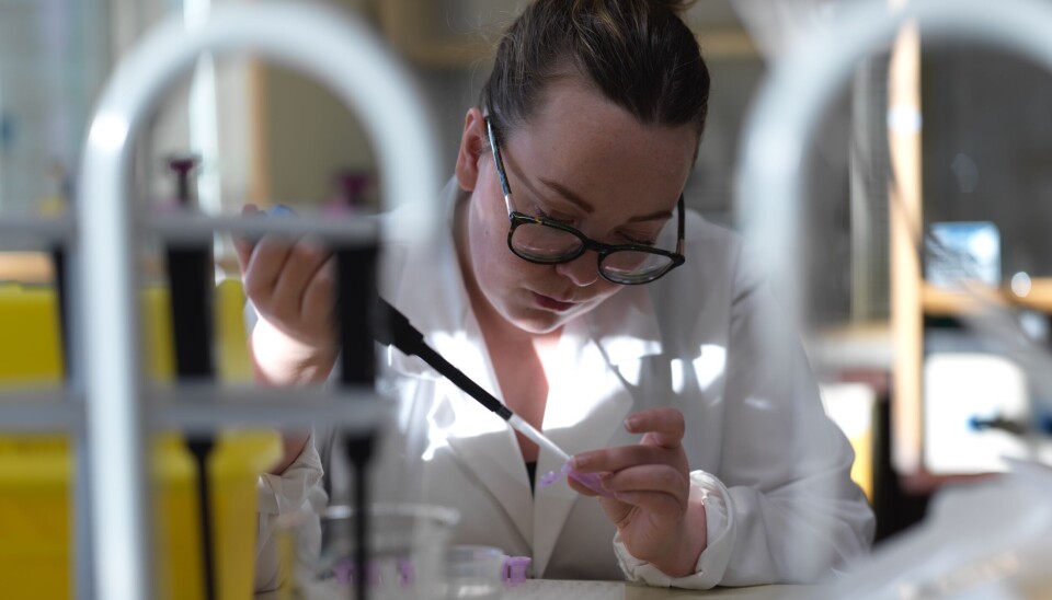 Forsker Marte Jenssen på laboratoriet.
