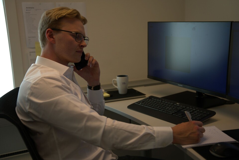 Dette er Henrik Bødtker Bjørndals første jobb i havbruksnæringen. Han fikk treffe mange i næringen i hans første uke på jobb under HavExpo-messen.