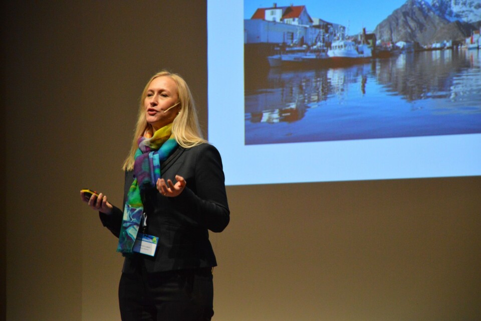 Renate Larsen, administrerende direktør i Norges sjømatråd under Sjømatdagene 2018. Foto: Katarina Berthelsen.