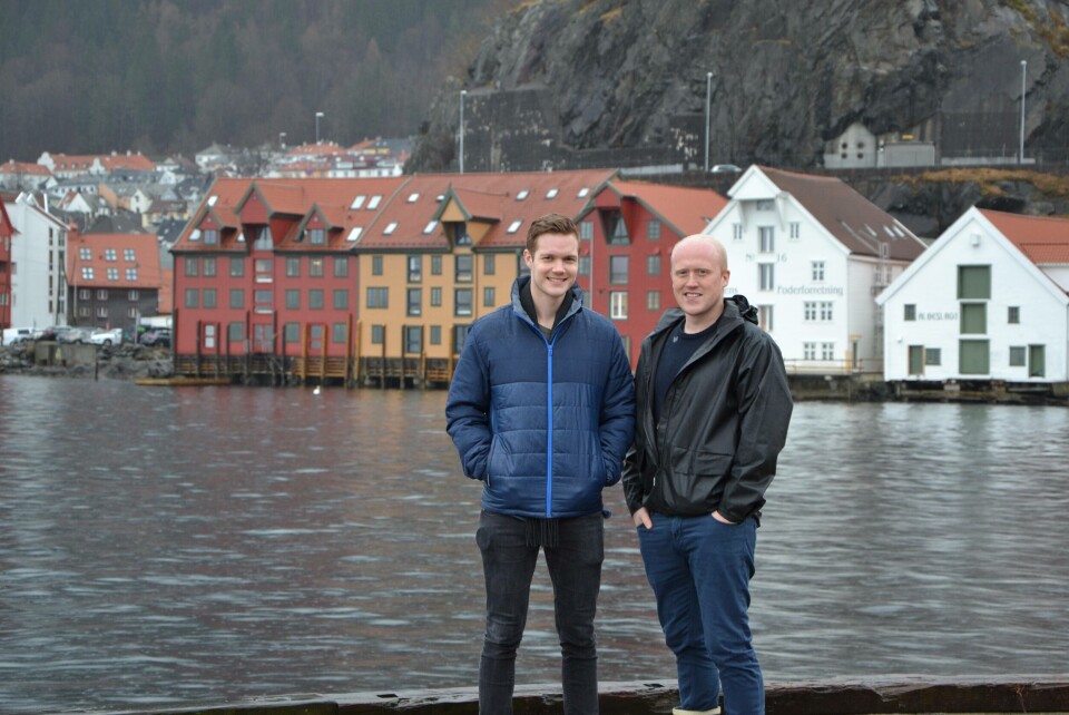 Erlend Vassbotten og Carl Johan Sandberg fra YoungFish. Foto: Linn Therese Skår Hosteland
