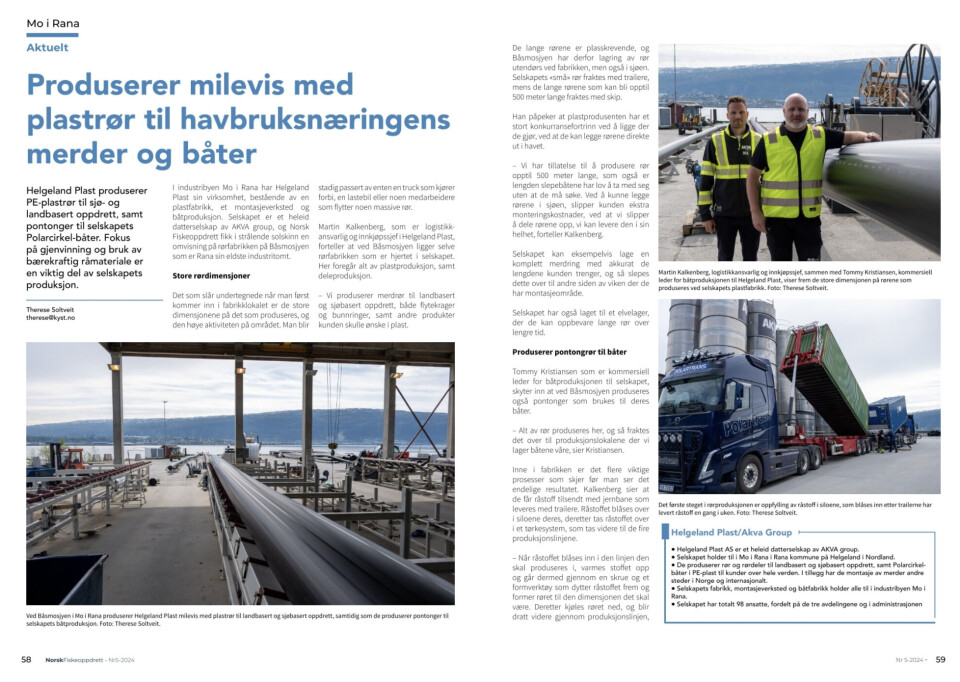 Les hele reportasjen i siste utgave av Norsk Fiskeoppdrett