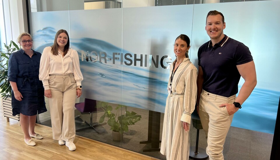 Kari Steinsbø, Exhibition Manager Nor-Fishing, Hanna Bakke-Jensen, leder YoungFish, Lill Eva Bråthen, Marketing Coordinator Nor-Fishing og Thomas Aleksander Hansen, leder YoungFish Midt