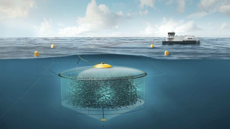Prosjektet Atlantis Subsea Farming AS har fått en utviklingstillatelse og Atlantis Subsea Farming AS er nå i en teknologitestingsfase med hensyn til gjennomføringen av prosjektet. Illustrasjon. AKVA group.