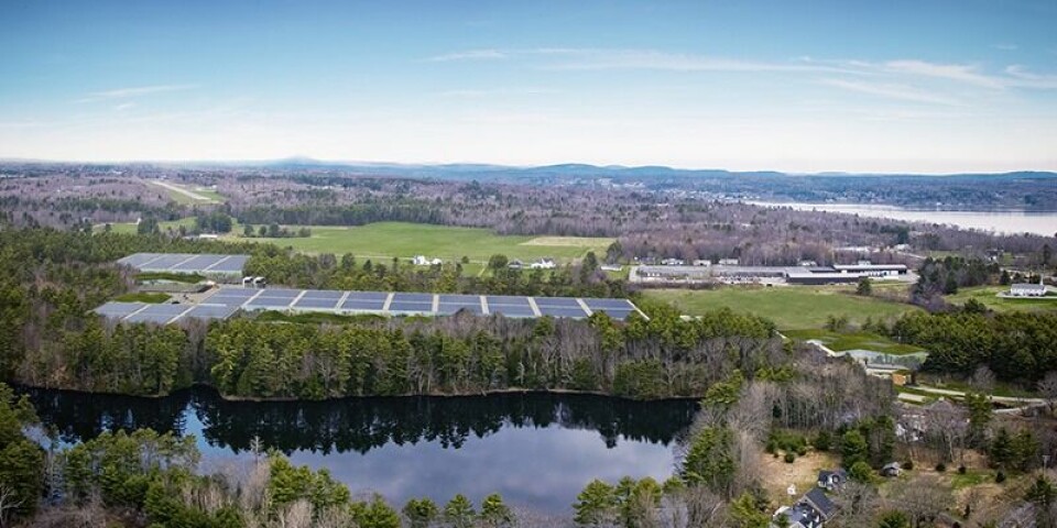 Om alt går etter planen vil Nordic Aquafarm i Maine USA sette spaden i jorden over sommeren. Illustrasjon: Nordic Aquafarm