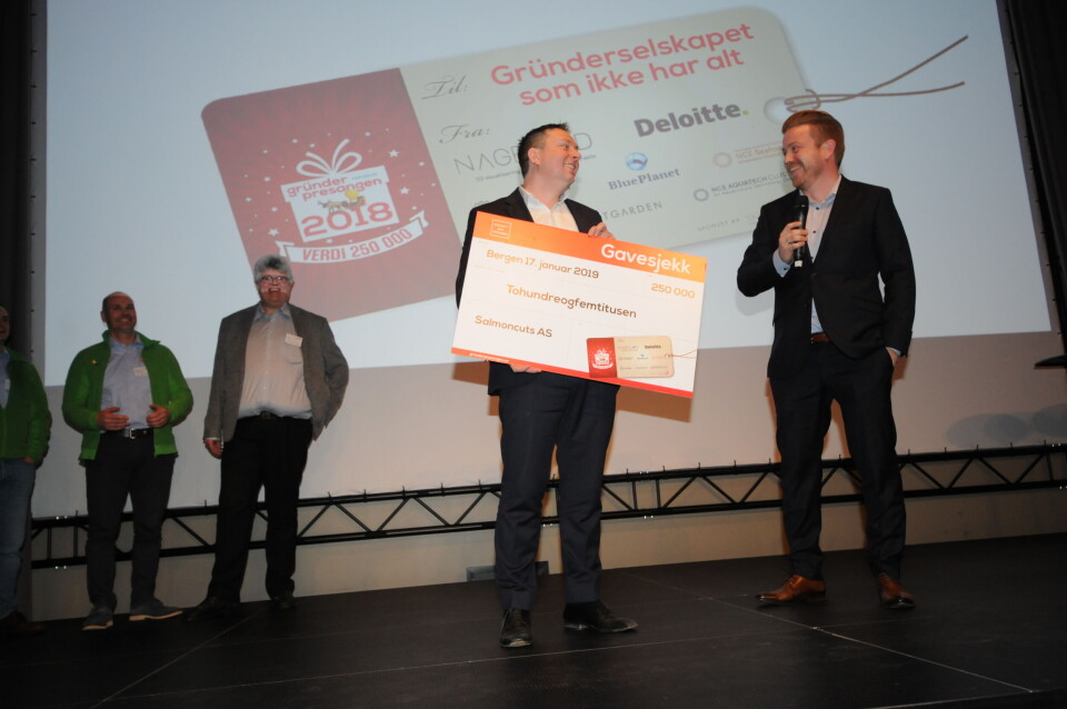 Her fra en tidligere utdeling av gründerjulepresangen i 2019. Foto: Pål Mugaas Jensen