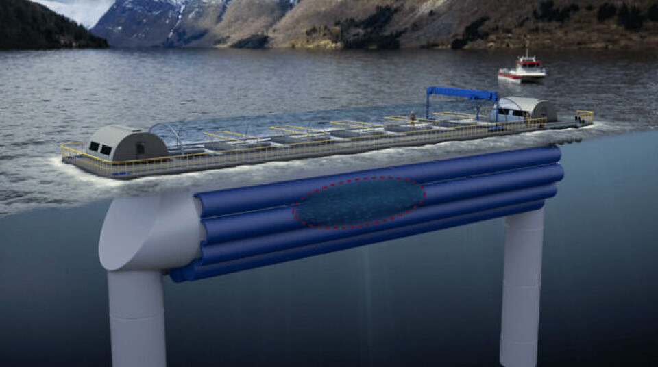 Illustrasjonsfoto av Lerøy sitt utviklingskonsept Pipefarm. Illustrasjonsfoto av Lerøy sitt utviklingskonsept Pipefarm.