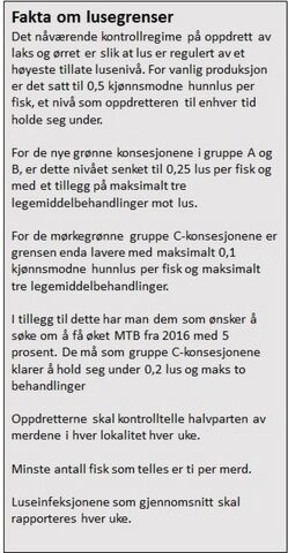 – Lave lusegrenser kan ikke kontrolleres i praksis
