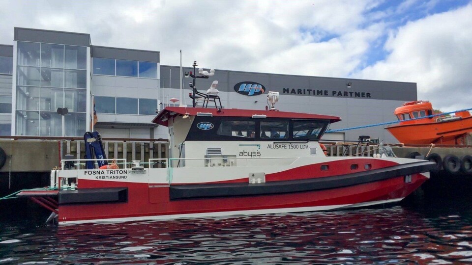 Alusafe 1500 LDV - ”Fosna Triton” klar for levering til Abyss Aqua i Kristiansund, her ved kai hos Maritime Partner i Breivika i Ålesund. Foto: Abyss Aqua.
