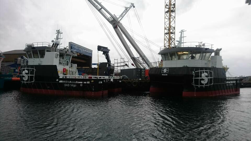 SAS Virgo og SAS Orion er dei nye fartøya til selskapet. Foto: Servicebåt AS.