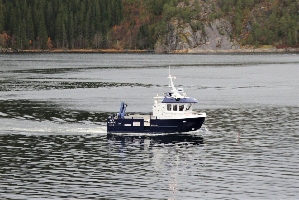 Her kan du se en av de nye fartøyene, «Rita», i farten. Foto: Moen Marin Her kan du se en av de nye fartøyene, «Rita», i farten. Foto: Moen Marin