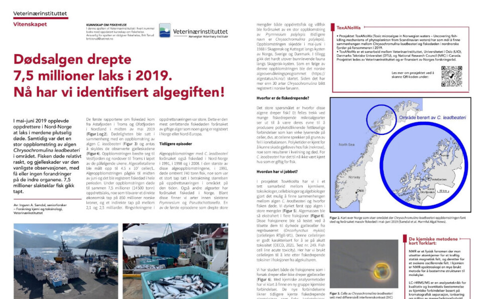 Les hele saken i nyeste utgave av Norsk Fiskeoppdrett: