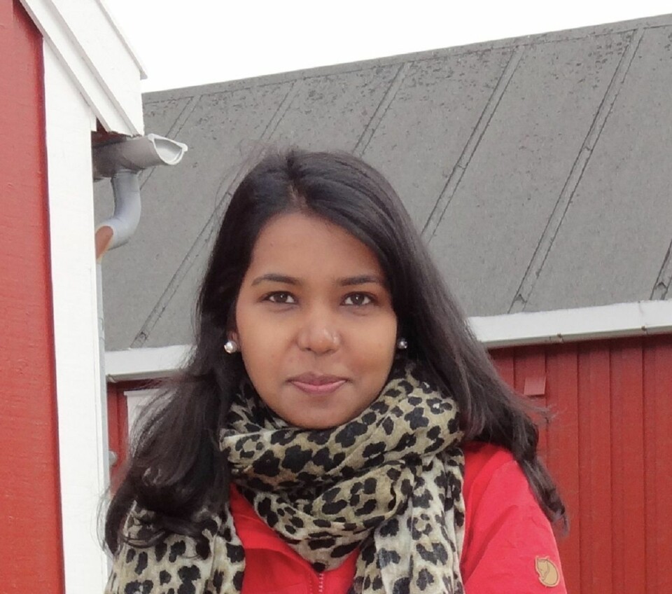 Deepti Manjari Patel (30) disputerer om immune- og stressrelaterte proteiner og gener i skinnet til rognkjeksen. Foto: Privat.