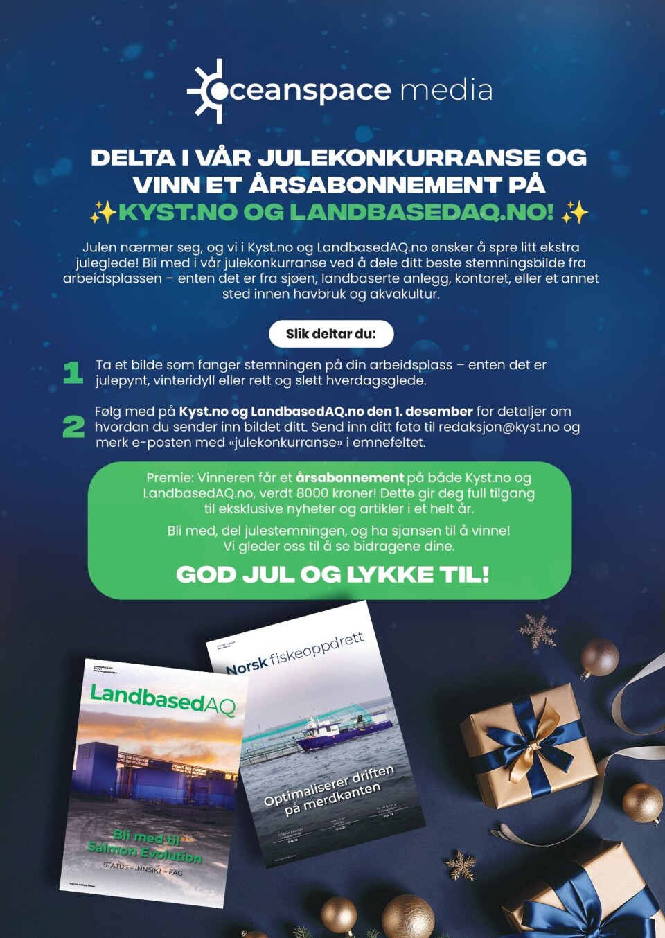 Delta i vår julekonkurranse. Send inn ditt forslag før 19. desember.