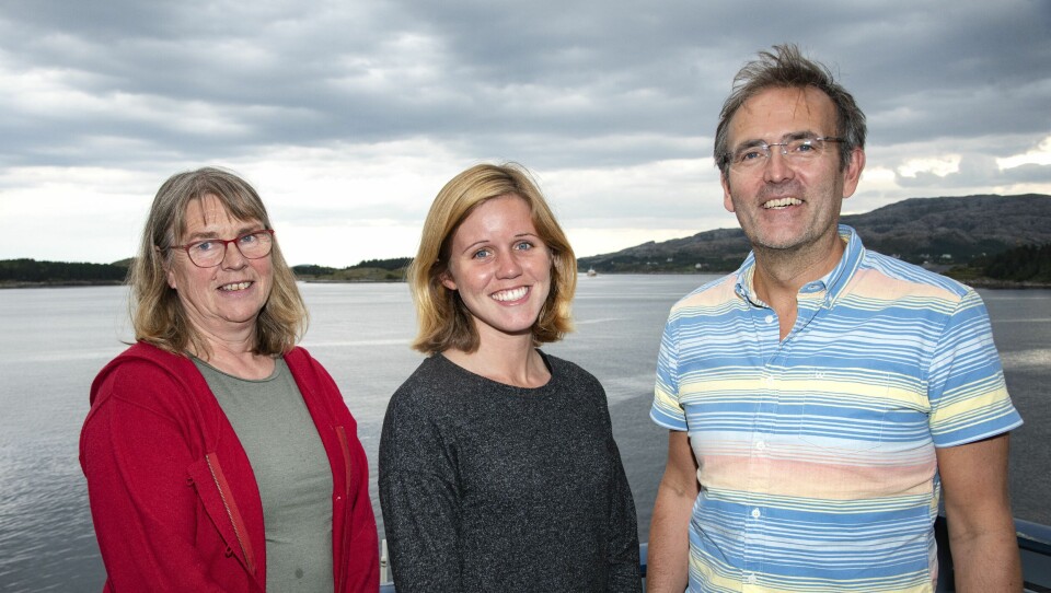 Som nyutdannet veterinær vil Anniken Mork ( i midten) jobbe  tett med to erfarne kolleger innen akvamedisin; Kari Lervik og Bjørn Gillund. Foto: SinkabergHansen.