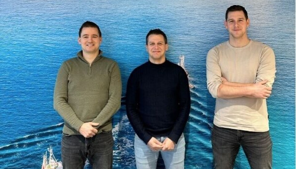 Nederlandske AnT Seafood har inngått avtale med Maritech. Fra venstre: Wouter De Boer, Purchase Manager – Jonas Roman, CEO – Klaas Korf, Controller