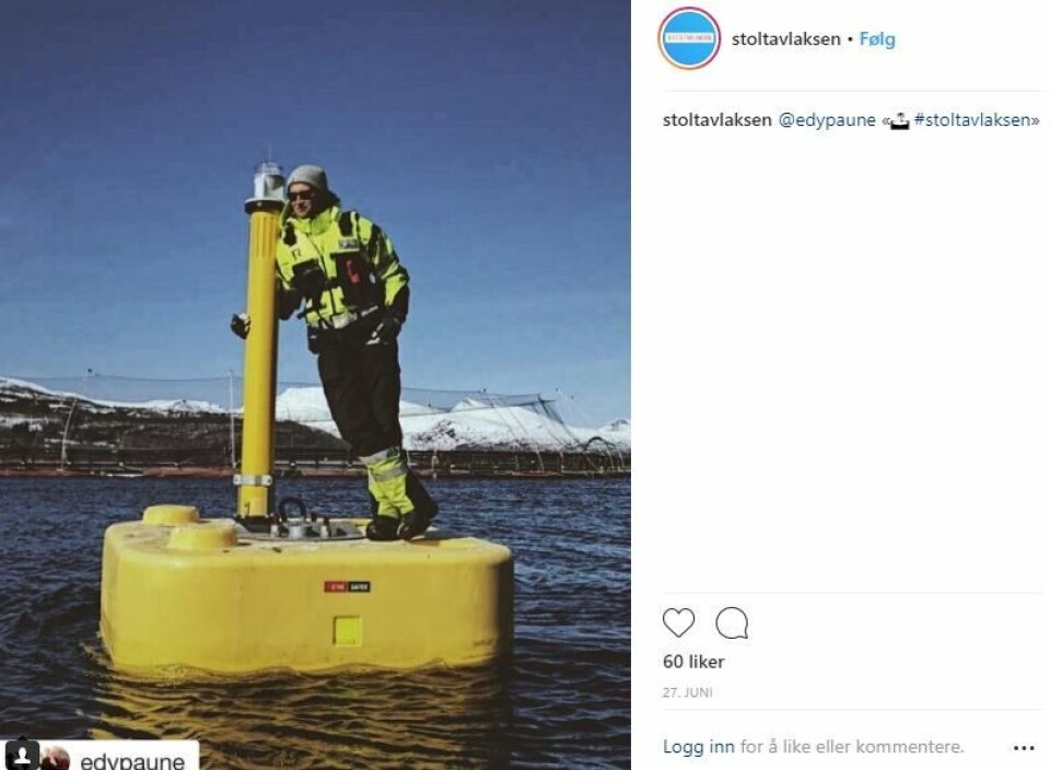 Skjemdump av #stoltavlaksen innlegget til Elias Dypaune.