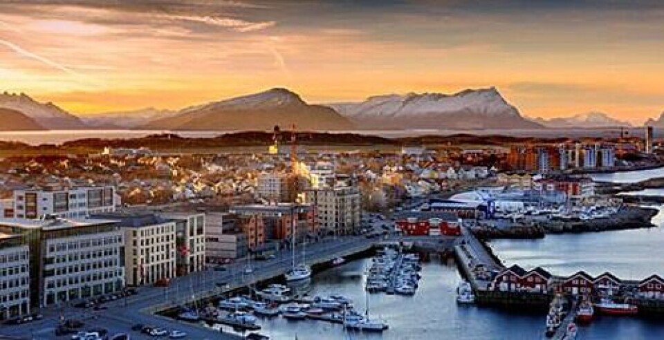 Utsikt fra hotellet der konferansen avholdes i Bodø. Foto: Havbruk