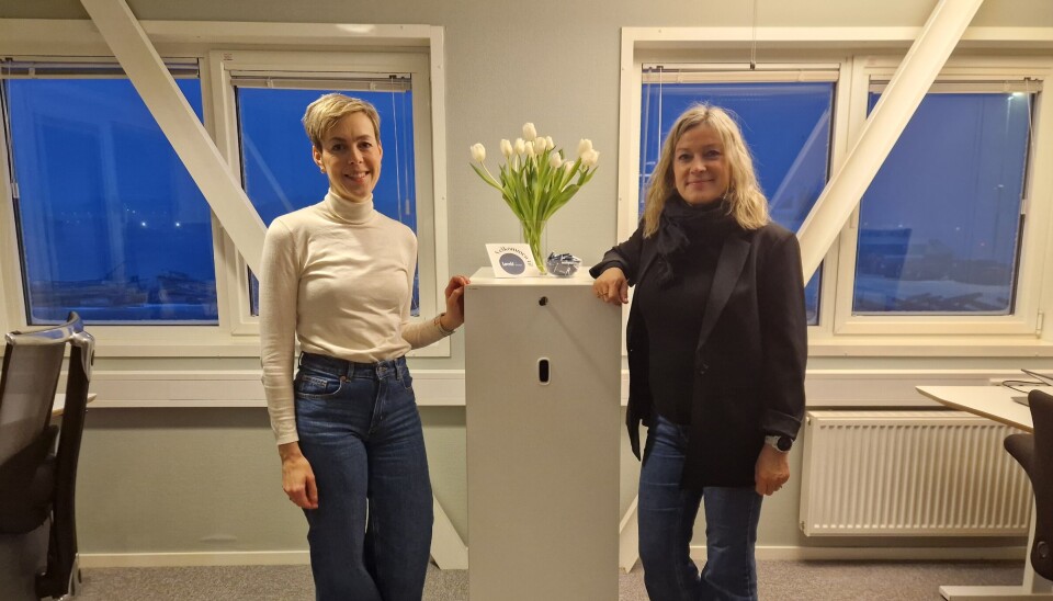 DNV Åkerblås regionsleder Lisbeth Reinholdtsen og Veronica Gabrielsen i de nye kontorene i Bodø.