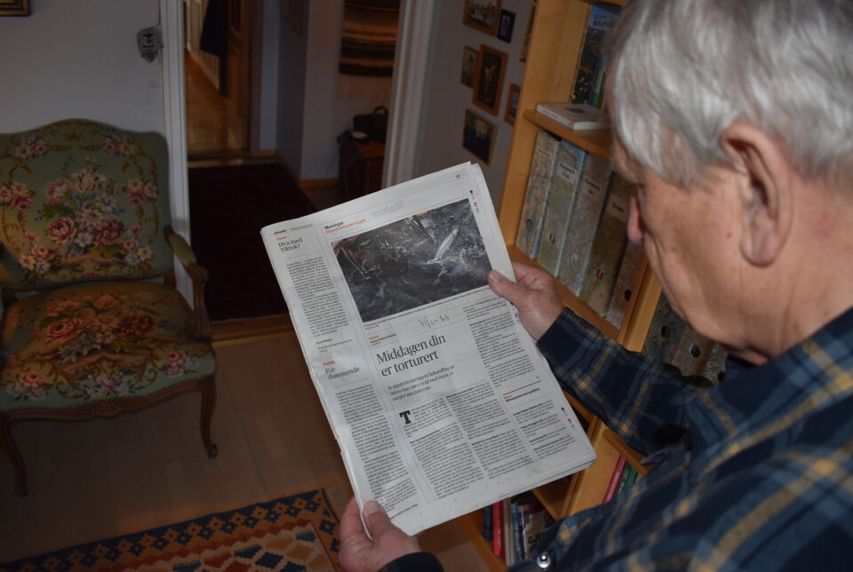 – Omdømmet er i fritt fall, mener Trygve Poppe. Den dagen Kystpodden besøker nestoren, bærer en kronikk i landets største avis tittelen «Middagen din er torturert».