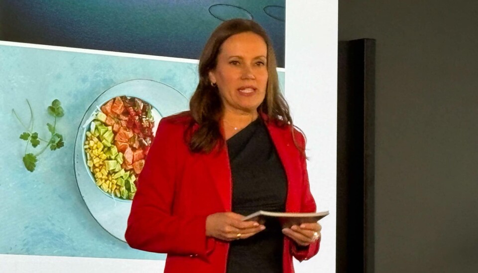 Fiskeri- og havminister Marianne Sivertsen Næss presenterer havbruksmeldingen.