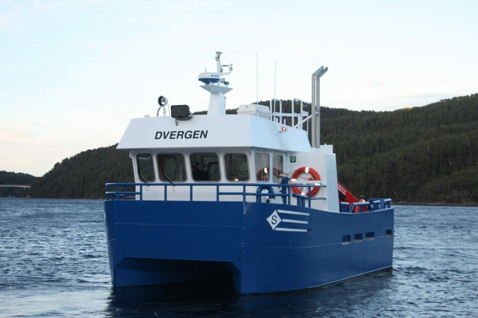 «Dvergen» ble nylig overlevert fra Sletta Verft til Salmar Farming. Foto: Sletta Verft.