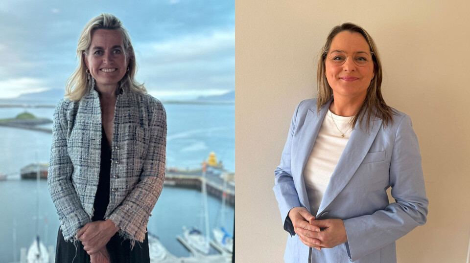 Christine Iversen (til venstre) og Gudfinna Traustadottir er Norges nye sjømatutsendinger til henholdsvis Tyskland og Portugal.