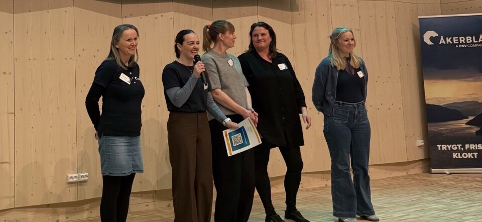 Stamfiskggruppa frå Åkerblå som arrangerte dagen. F.v.: Heidi Dyregrov, Hanna Fylling Ellingseter, Stine Mari Myren, Cecilie Skjengen, Ellen Marie Sætre.