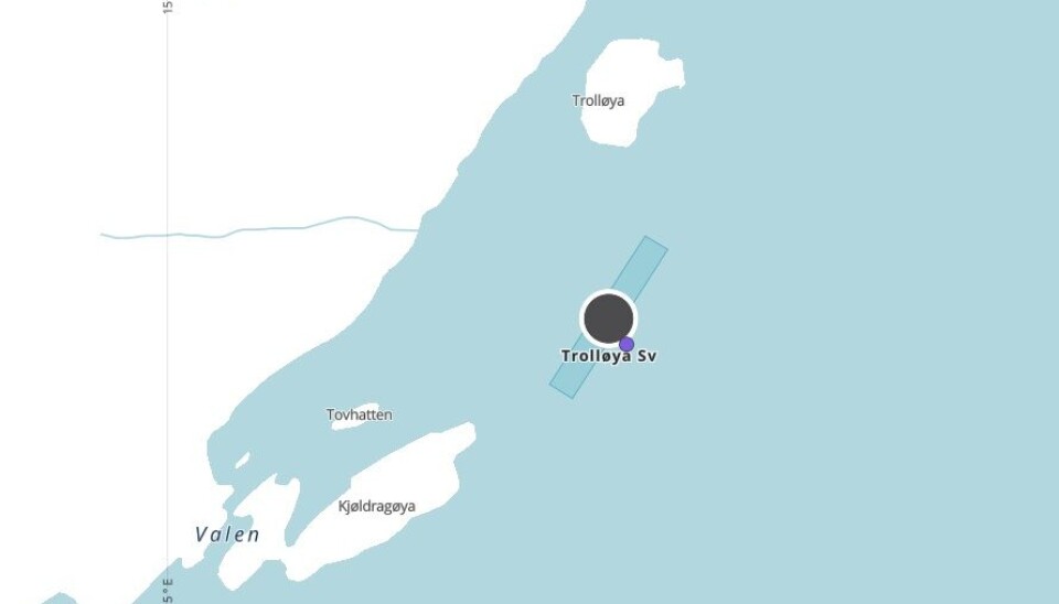 Lokalitet Trolløya SV i Sortland kommune.