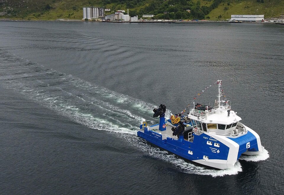 Frøy Harvest går i jobb for Marine Harvest. Foto: Slette Verft.
