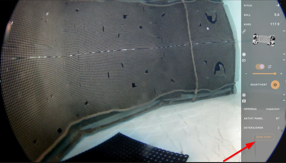 Første gang man skal inspisere et anlegg må man legge inn litt info om geometrien (omkrets, dybde, antall paneler etc.). Når operatøren trykker på åpne kart får man opp en interaktiv 3D modell som viser noten, samt ROVens posisjon. Man kan da trykke på de røde panelene og få se bilde av det aktuelle området og hvorfor systemet mener det er skade der. Det vil da bli lett å planlegge reparasjon når man vet at skaden er på f.eks. panel nr. 5 på 7 meters dyp.