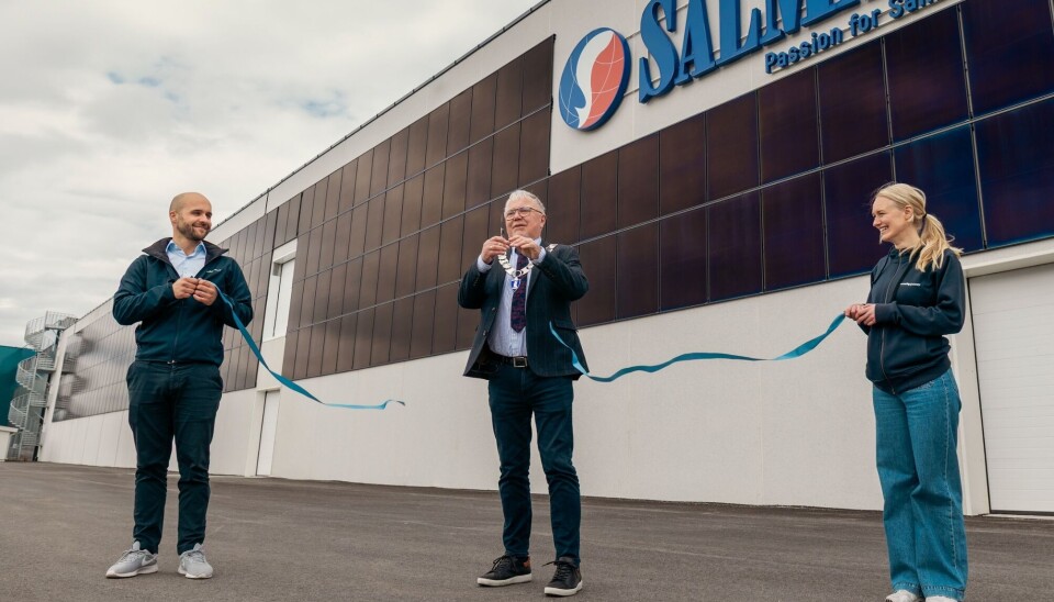 Fra venstre: Johan Asplin (Sunday Power), Gunnar Thorsen (ordfører, Steinkjer) og Sigrid Klemsdal (Sunday Power).