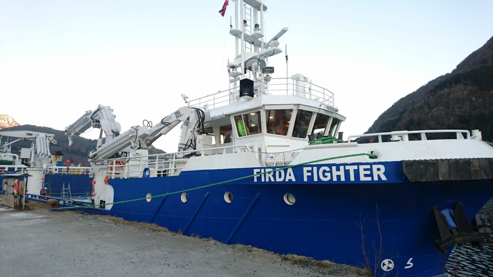 Skipsfører Christian Hatlem Skår gleder seg til å ta «Firda Fighter i bruk. Foto: Firda Shipping.