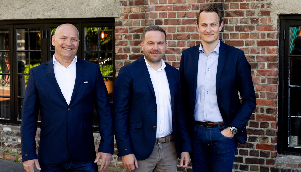 F.v. Kai Karstensen, ny COO i Moen Marin, Audun Sivertsen Fjeldvær CEO ScaleAQ konsern og Lars Ivar Elvertrø, ny CEO i Moen Marin.