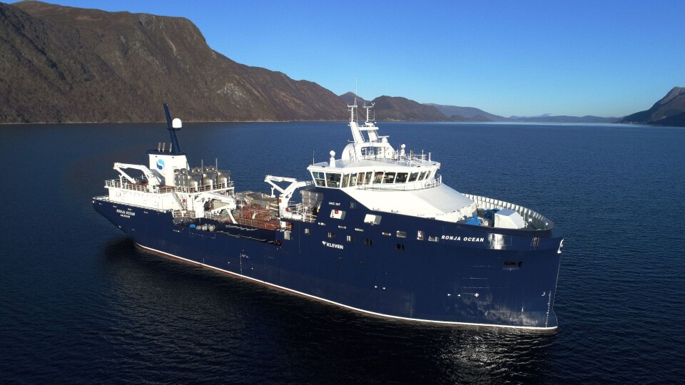 'Ronja Ocean' døpes i Ålesund lørdag 4.mars. Foto: Uavpic.com