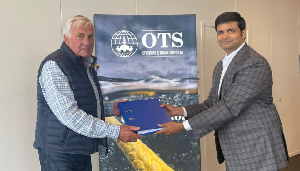 Grunnlegger av OTS, Rolf Giskeødegård og CFO i Garware Shashank Gupta.