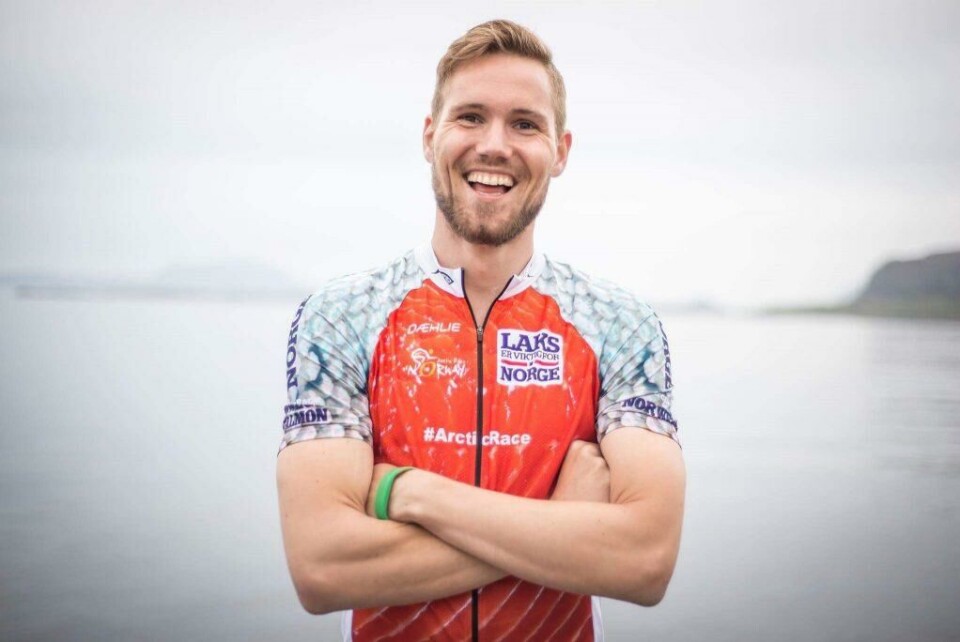 Robin Halsebakk sykler Norge på langs for kreftsaken. Foto: Petter Gunnarstein.