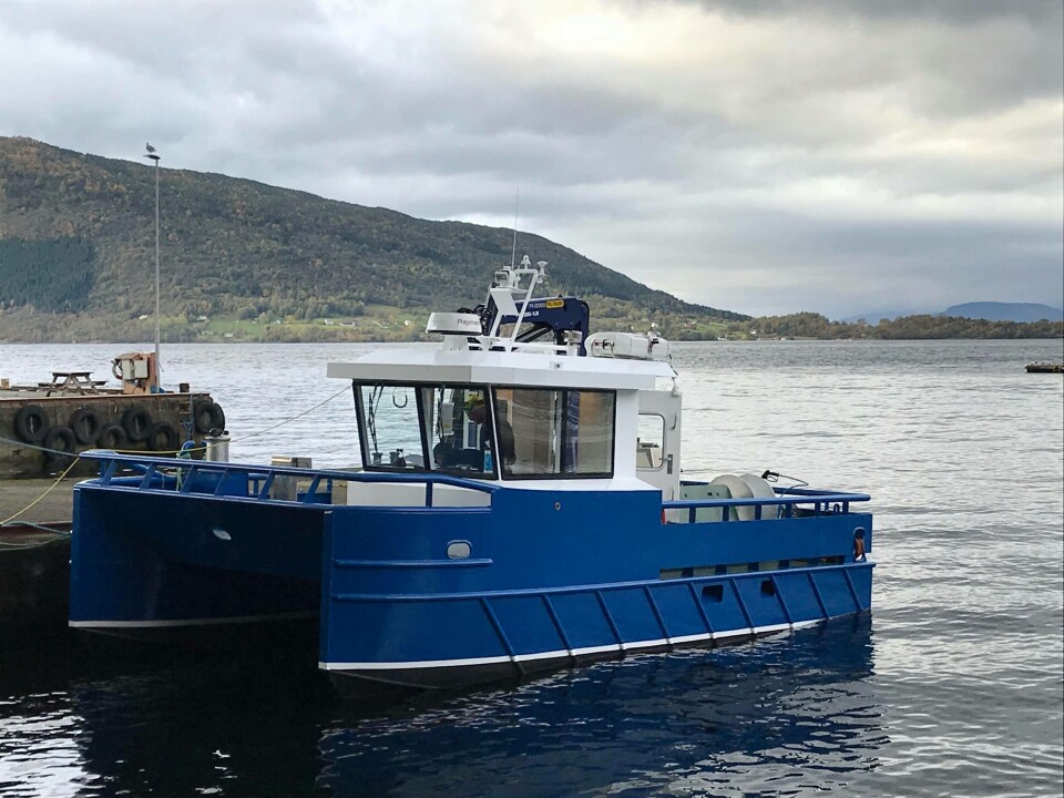 Fartøyet «Knoll» er under ferdigstilling ved Rosendal Marinservice, der dei no utfører dei siste uttestingane på båten før overlevering på fredag. Foto: Rosendal Marineservice.