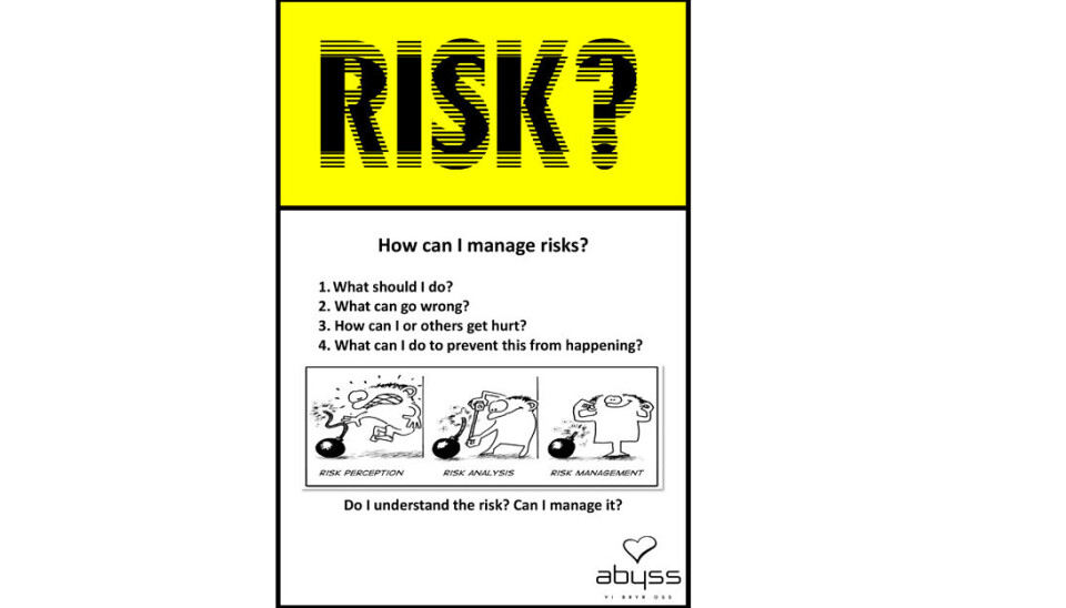 Risk-plakaten skal minne folk om å tenke på sikkerhet.