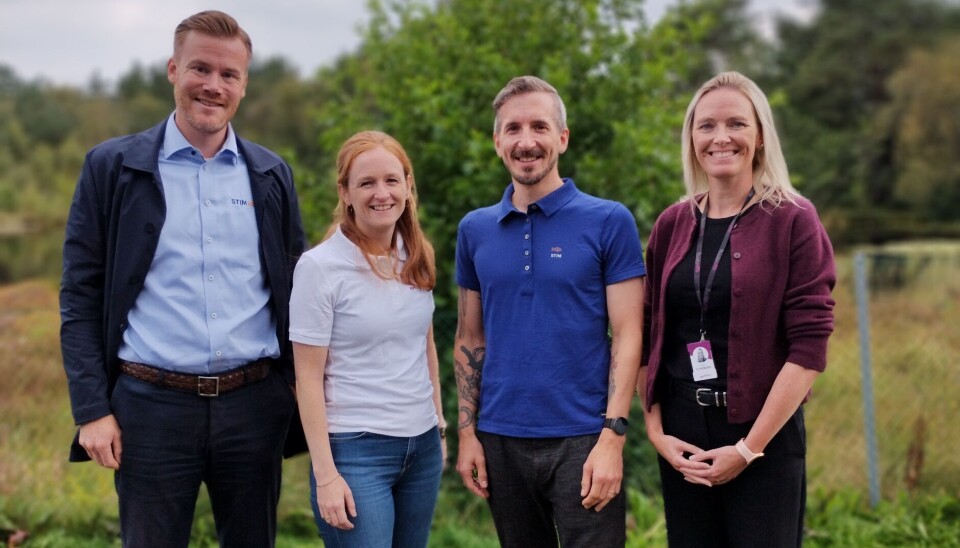 Fra venstre: Henrik Rye Jakobsen, leder i STIM Kunnskapstjenester Lisbeth Håvik-Bohlinger, leder for oseanografi og marinteknikk i Synfaring. Dagfinn Breivik Skomsø, leder for Miljøtjenester i STIM Helen Lundberg, daglig leder i Synfaring.